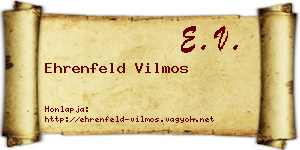 Ehrenfeld Vilmos névjegykártya
